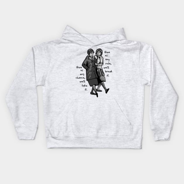 Laverne & Shirley Drawing Kids Hoodie by Slightly Unhinged